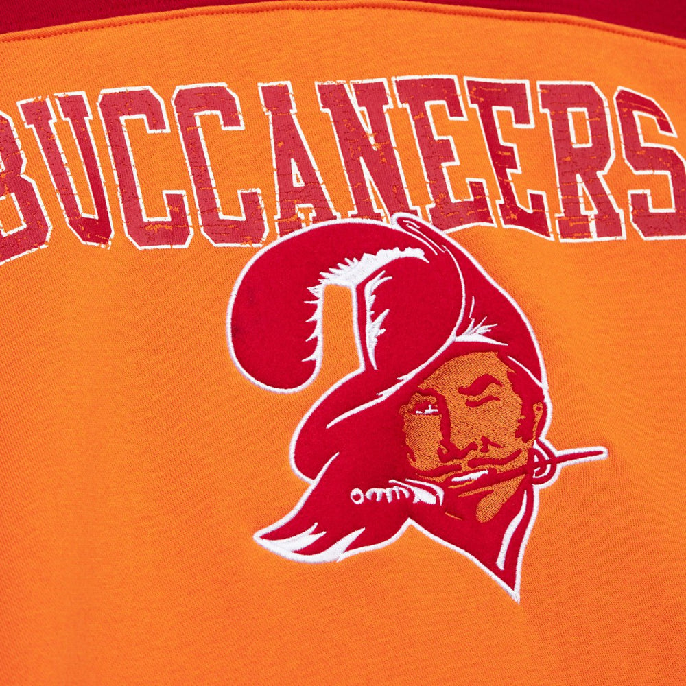 Tampa Bay Buccaneers Off Field Vintage Logo Short Sleeve Pullover Hoodie Orange | Mitchell & Ness