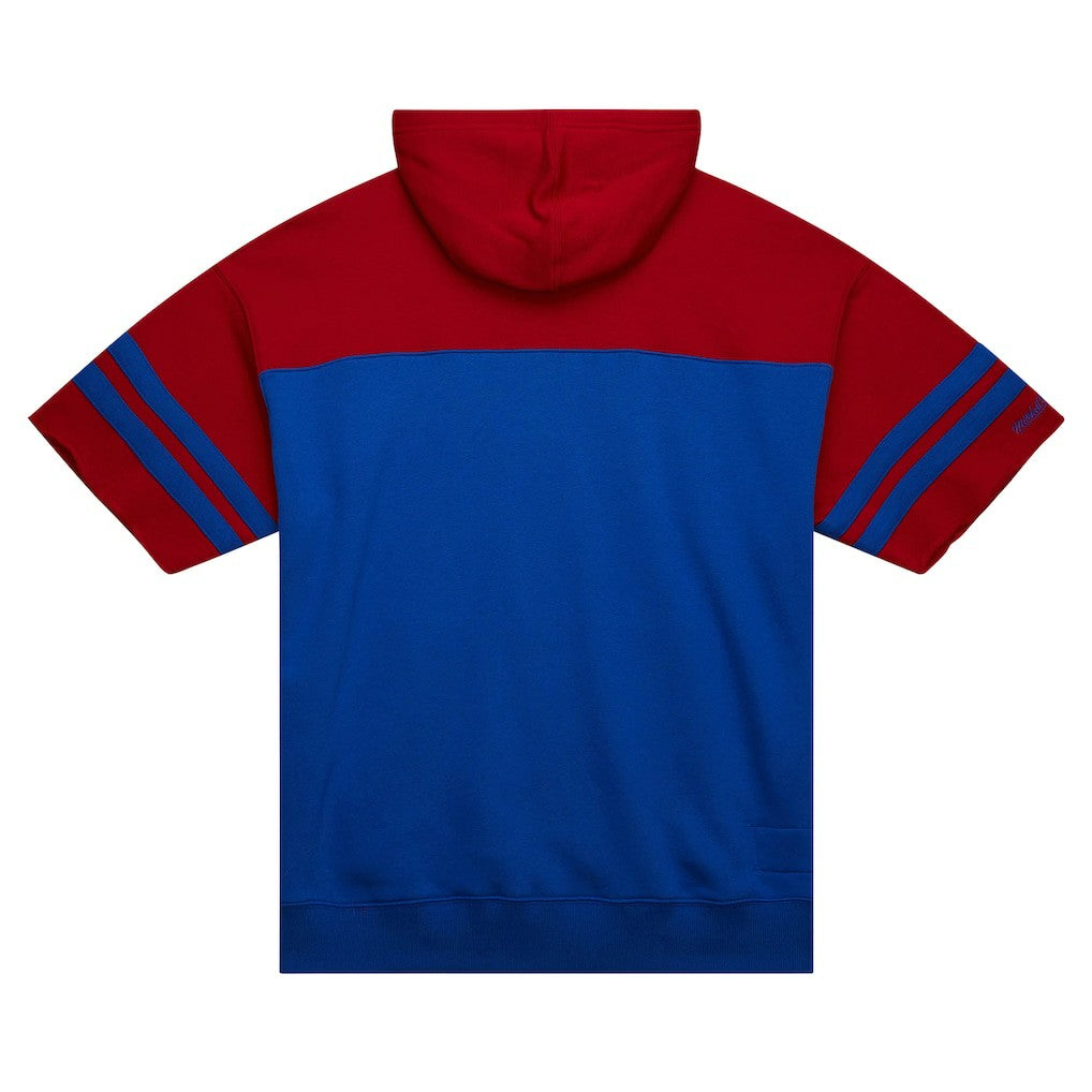 Buffalo Bills Off Field Vintage Logo Short Sleeve Pullover Hoodie Royal | Mitchell & Ness