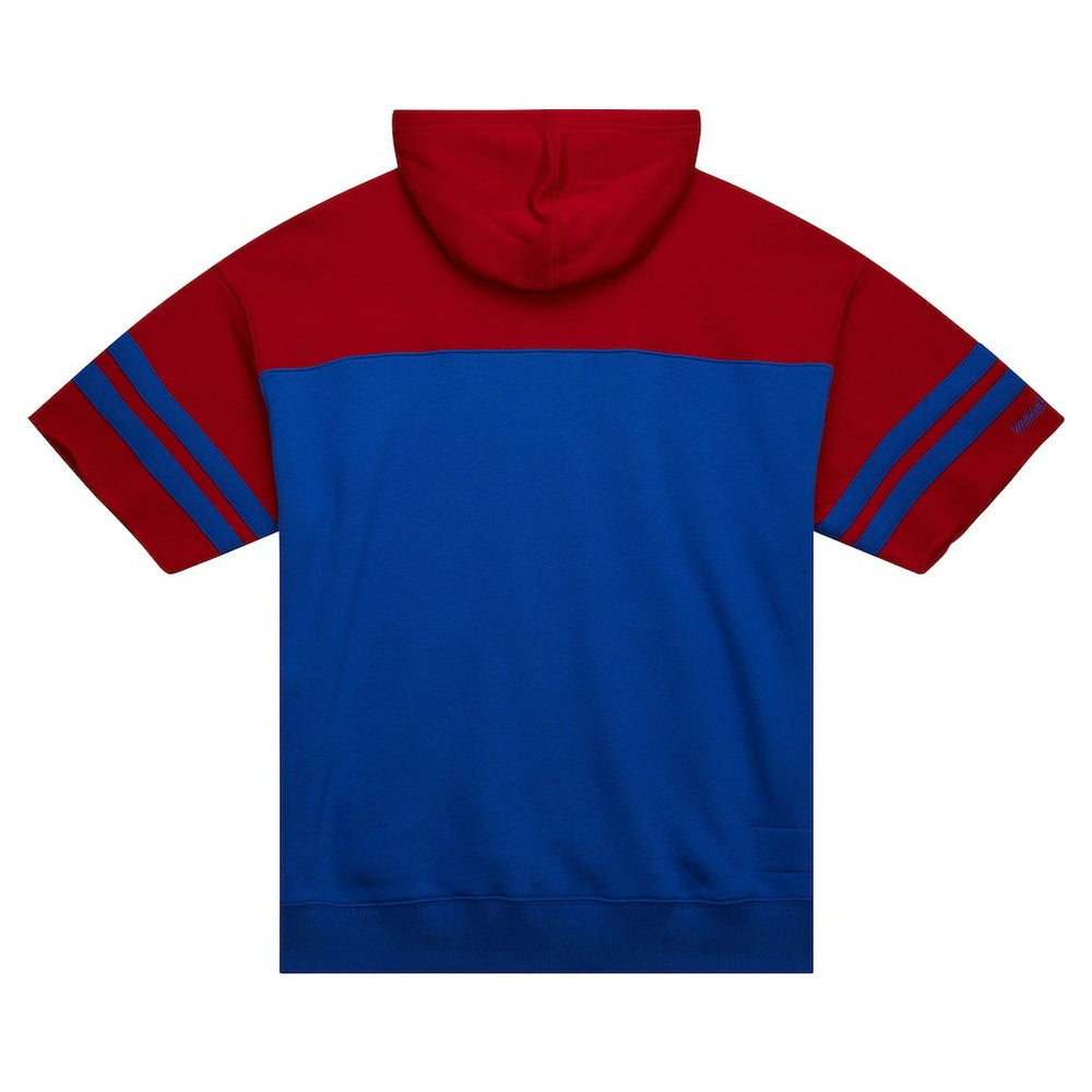Buffalo Bills Off Field Vintage Logo Short Sleeve Pullover Hoodie Royal | Mitchell & Ness