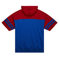 Buffalo Bills Off Field Vintage Logo Short Sleeve Pullover Hoodie Royal | Mitchell & Ness