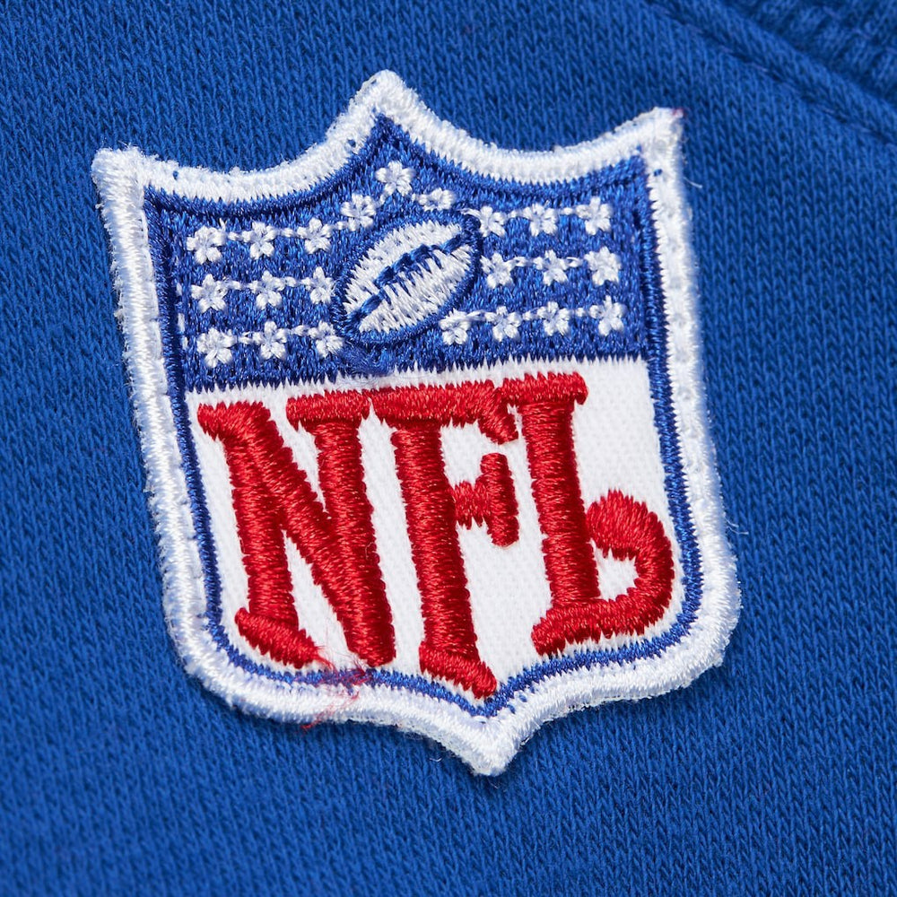 Buffalo Bills Off Field Vintage Logo Short Sleeve Pullover Hoodie Royal | Mitchell & Ness