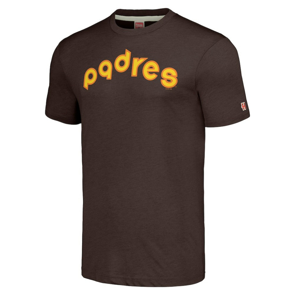 San Diego Padres Homage Cooperstown Collection Hand-Drawn Logo Tri-Blend T-Shirt - MLB