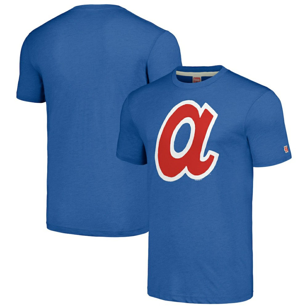 Atlanta Braves Homage Cooperstown Collection Hand-Drawn Logo Tri-Blend T-Shirt - MLB