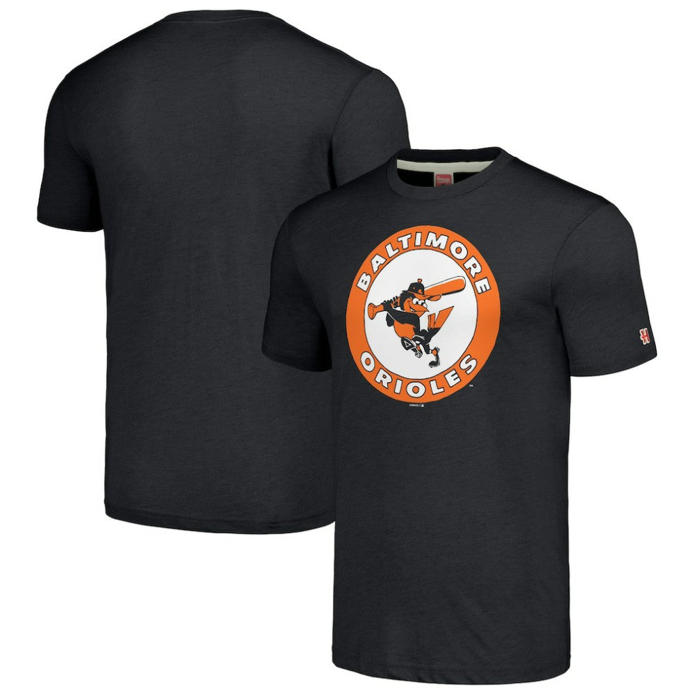 Baltimore Orioles Homage Cooperstown Collection Hand-Drawn Logo Tri-Blend T-Shirt - MLB