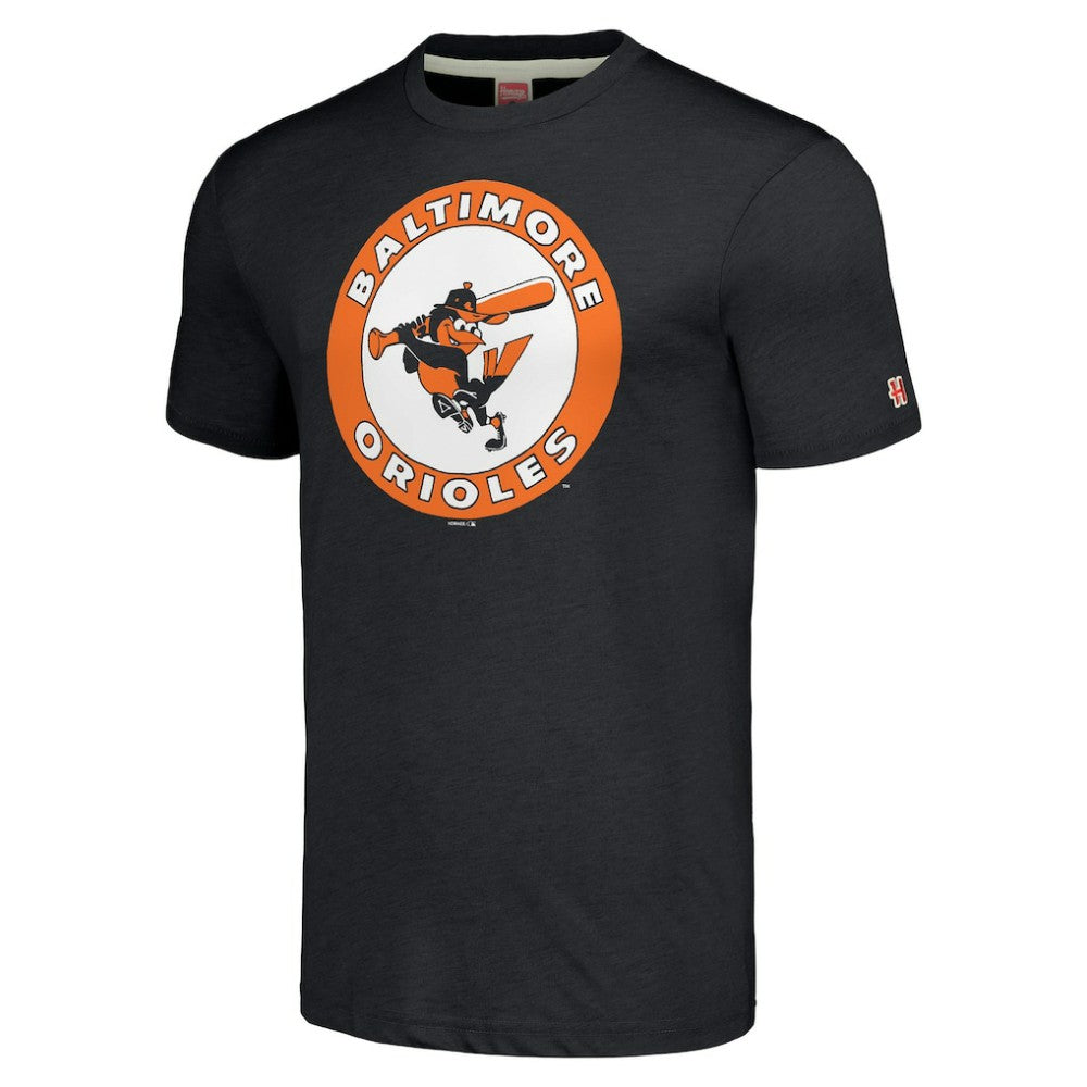 Baltimore Orioles Homage Cooperstown Collection Hand-Drawn Logo Tri-Blend T-Shirt - MLB