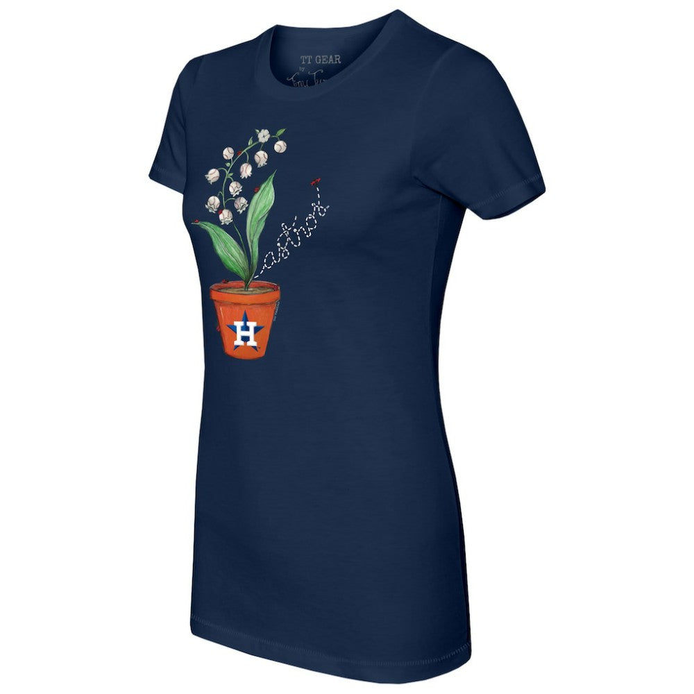 Houston Astros Tiny Turnip Women's Lilies and Ladybugs T-Shirt - MLB