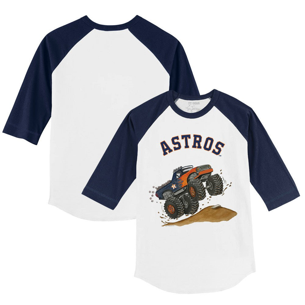 Houston Astros Tiny Turnip Youth Monster Truck 3/4-Sleeve Raglan T-Shirt - MLB