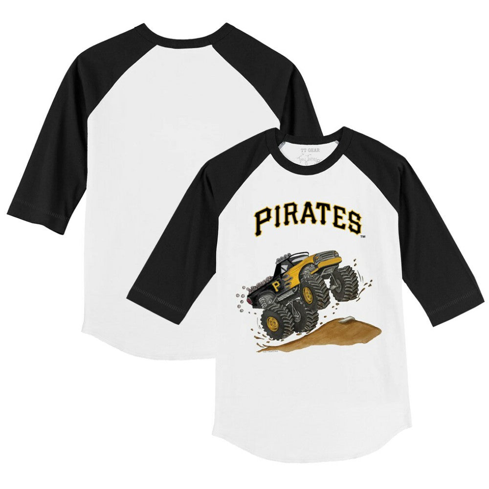 Pittsburgh Pirates Tiny Turnip Youth Monster Truck 3/4-Sleeve Raglan T-Shirt - MLB