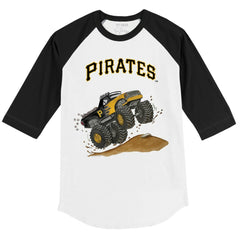 Pittsburgh Pirates Tiny Turnip Youth Monster Truck 3/4-Sleeve Raglan T-Shirt - MLB