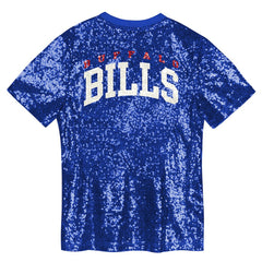 Buffalo Bills Girls Youth Wordmark Sequin V-Neck Top Royal | NFL