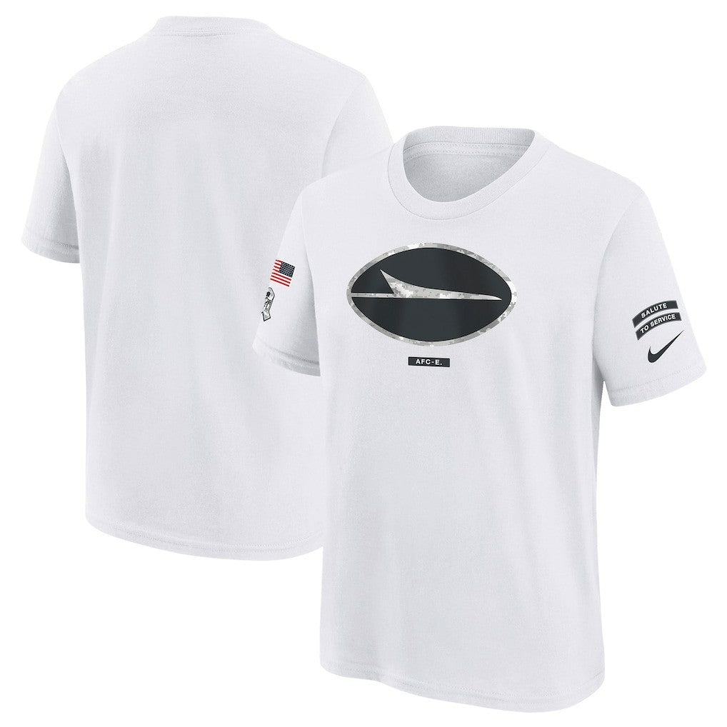 New York Jets Youth 2024 Salute To Service T-Shirt White | Nike for Sale