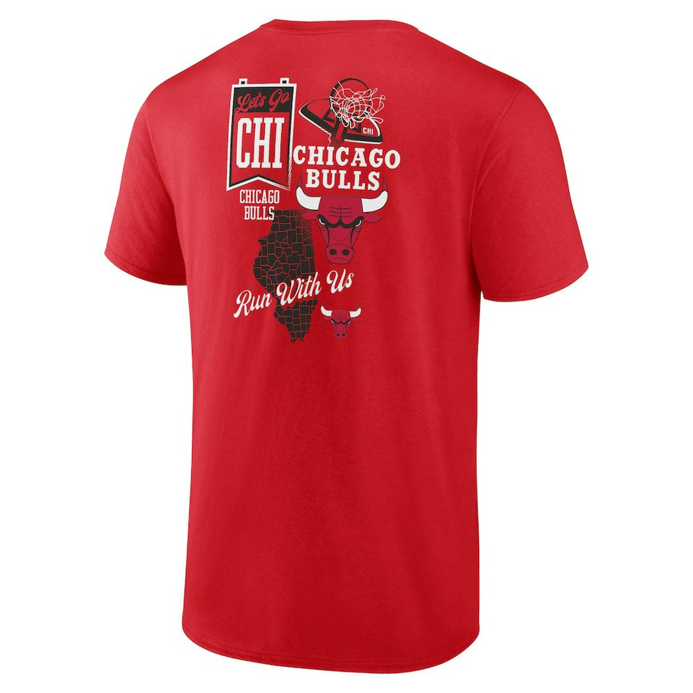Chicago Bulls Split Zone T-Shirt Red - NBA