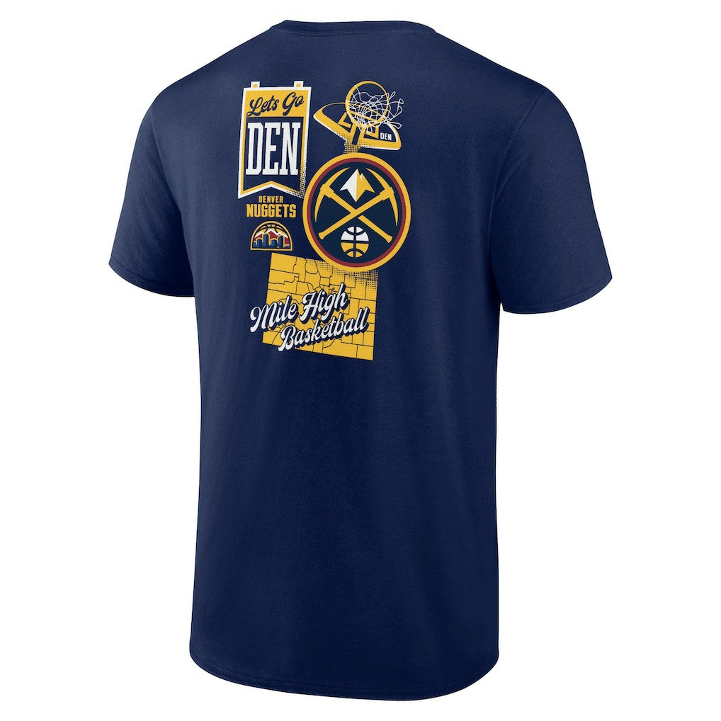 Denver Nuggets Split Zone T-Shirt Navy - NBA