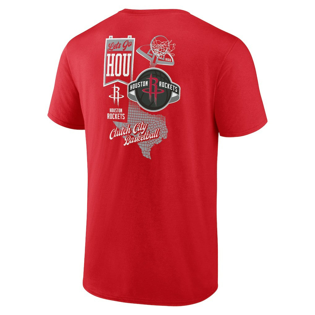 Houston Rockets Split Zone T-Shirt Red - NBA