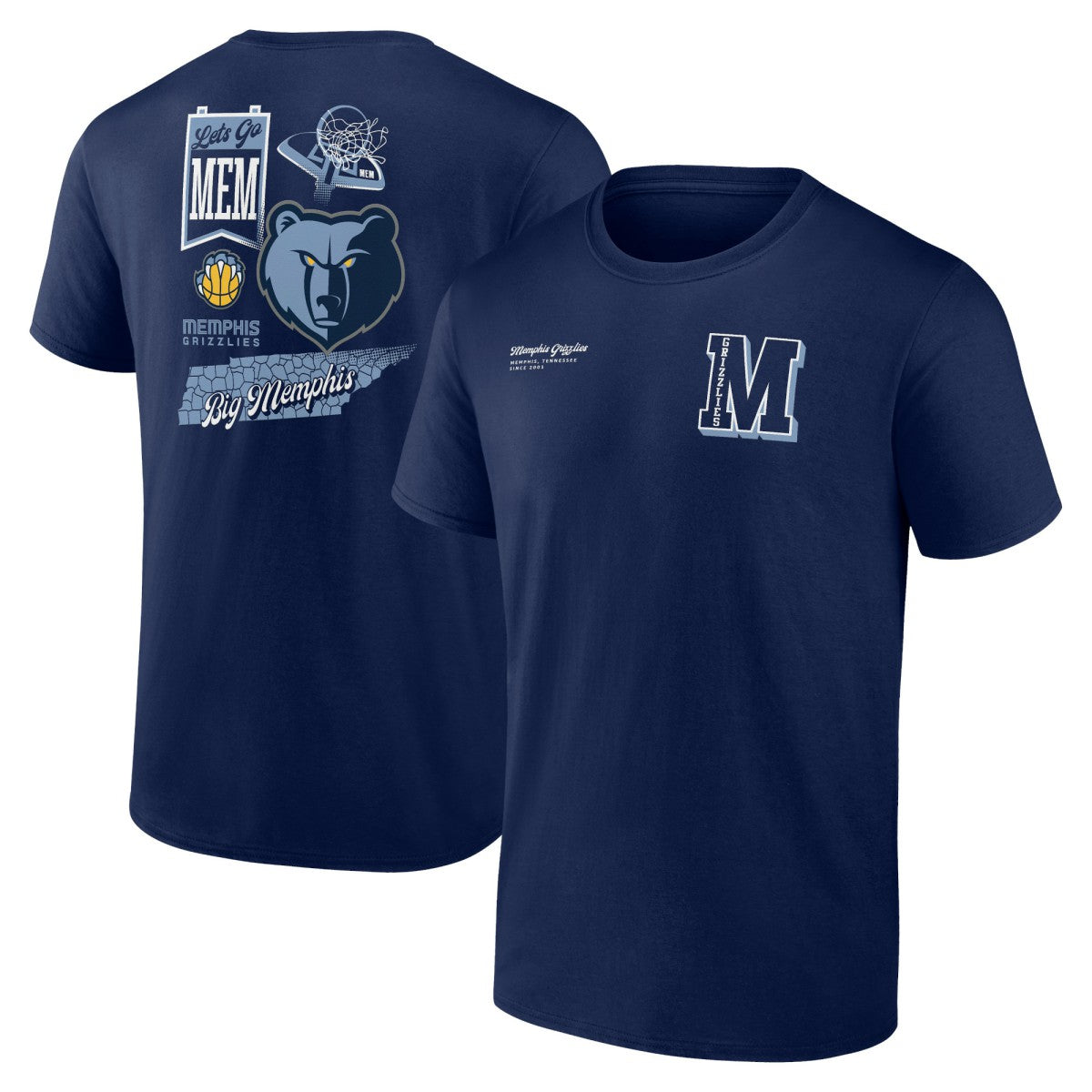 Memphis Grizzlies Split Zone T-Shirt Navy - NBA
