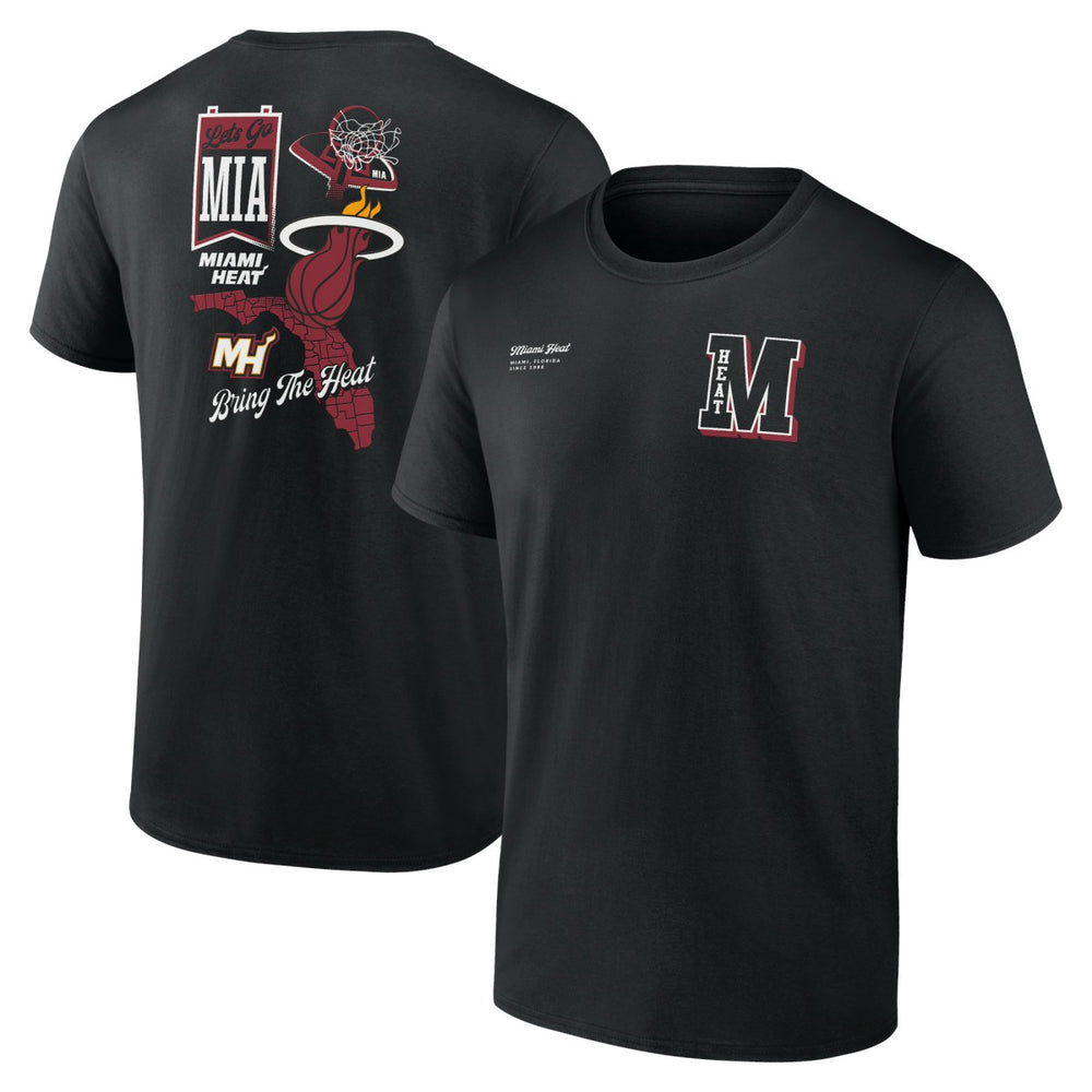 Miami Heat Split Zone T-Shirt Black - NBA