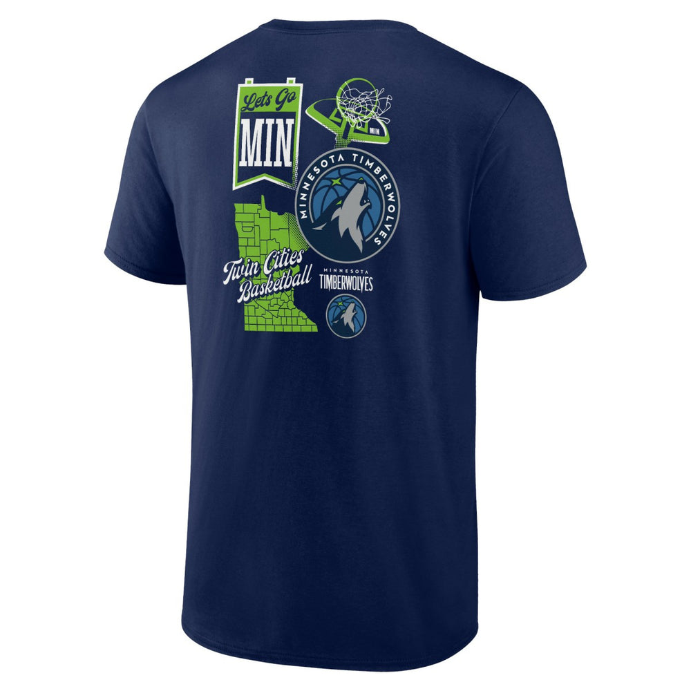 Minnesota Timberwolves Split Zone T-Shirt Navy - NBA