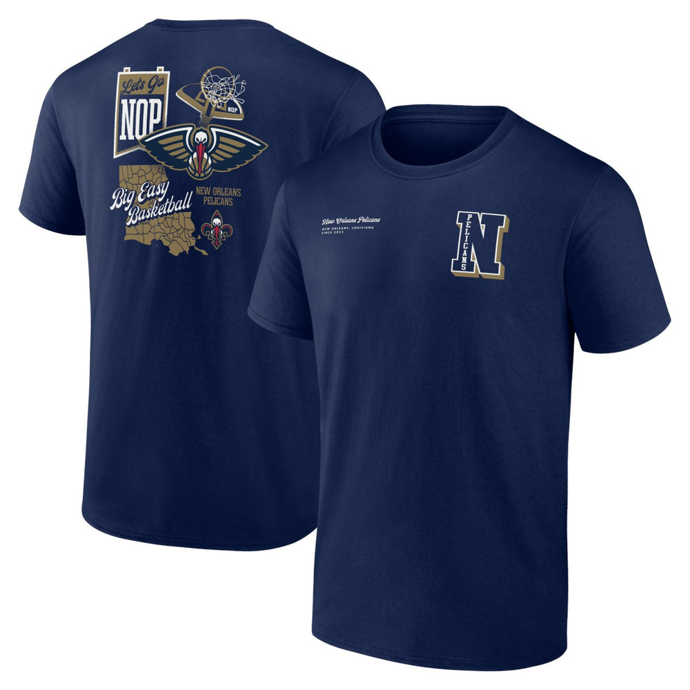 New Orleans Pelicans Split Zone T-Shirt Navy - NBA