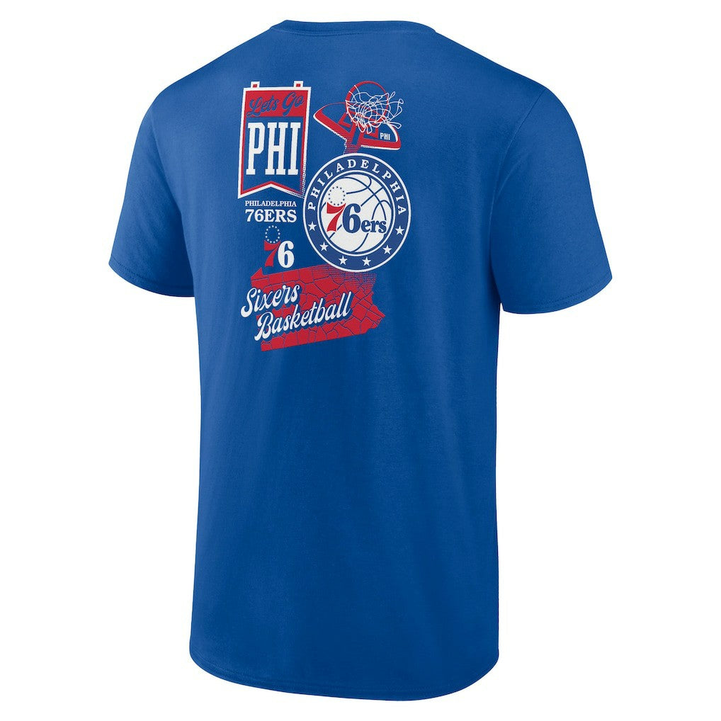 Philadelphia 76ers Split Zone T-Shirt Royal - NBA