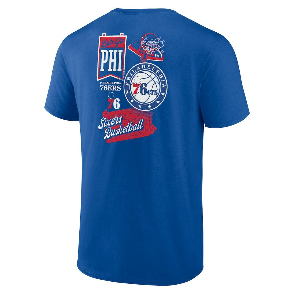 Philadelphia 76ers Split Zone T-Shirt Royal - NBA