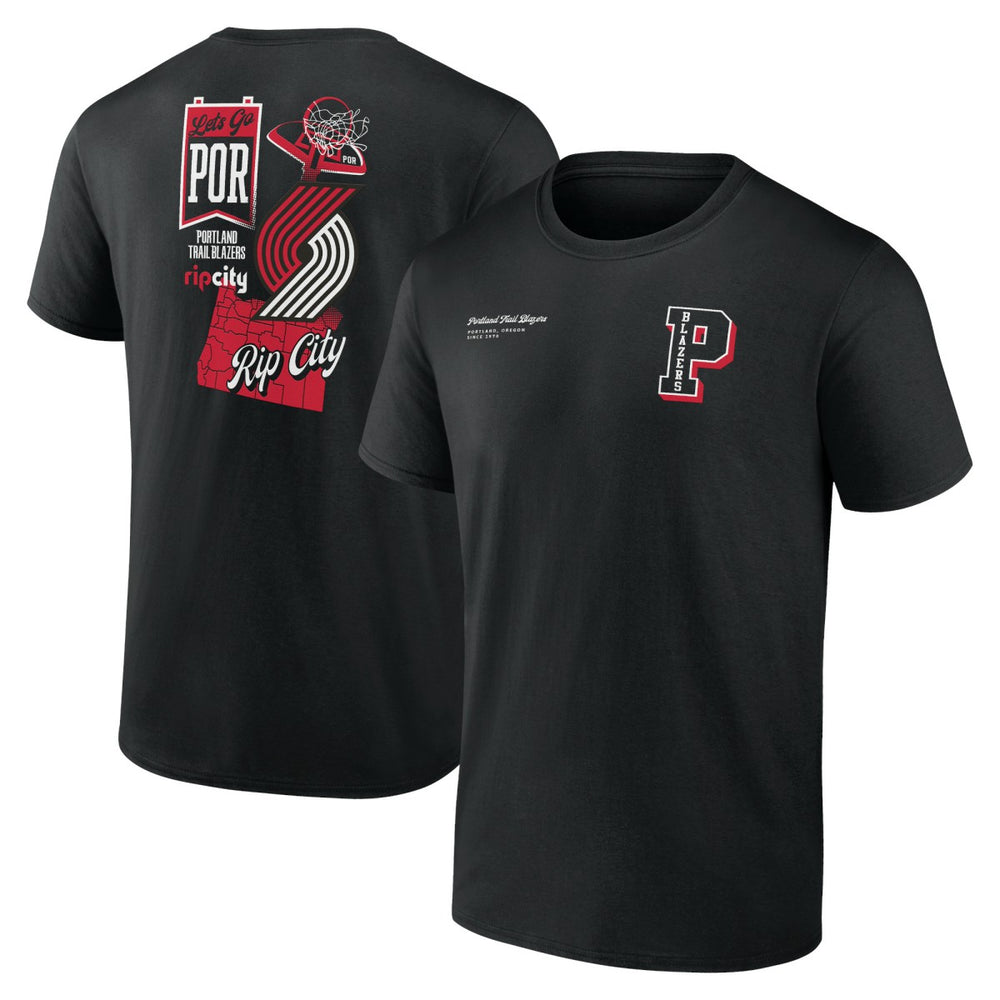 Portland Trail Blazers Split Zone T-Shirt Black - NBA