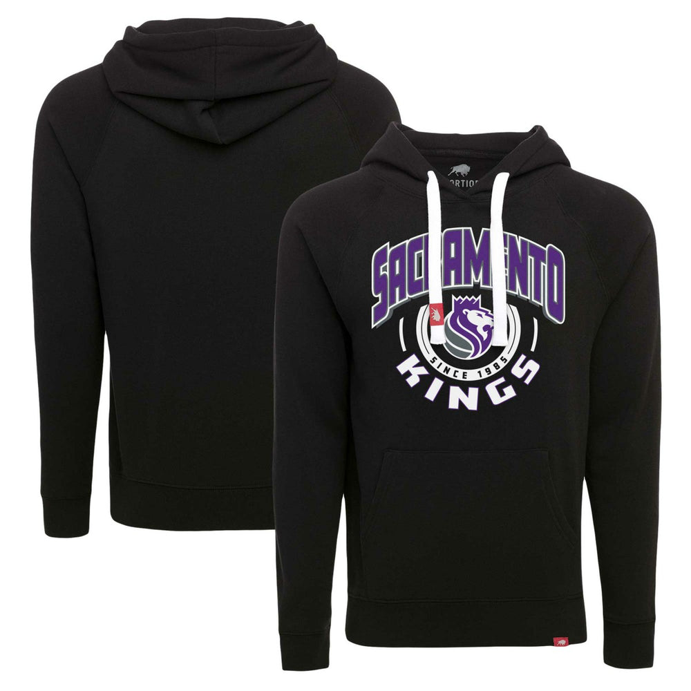 Sacramento Kings Sportiqe Unisex Olsen Super Soft Tri-Blend Raglan Pullover Hoodie Black - NBA