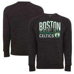 Boston Celtics Sportiqe Unisex Harmon Super Soft Tri-Blend Raglan Pullover Sweatshirt Heather Black - NBA