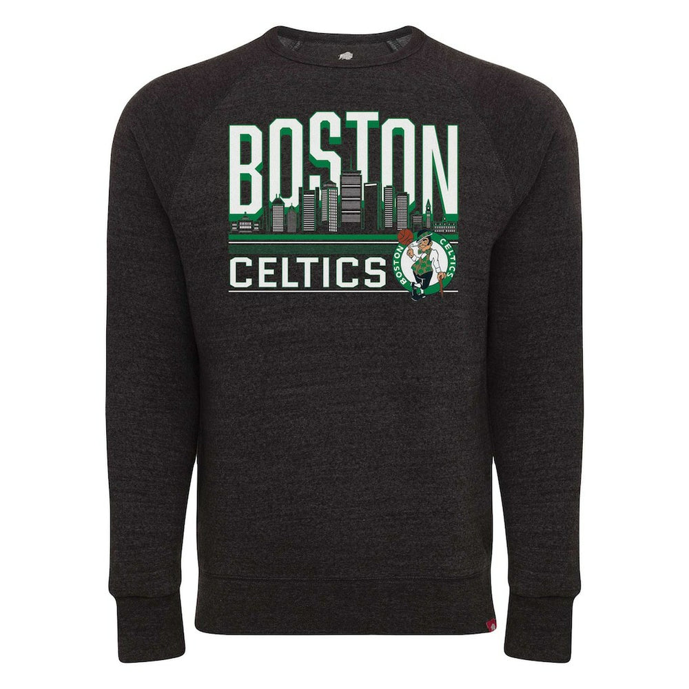 Boston Celtics Sportiqe Unisex Harmon Super Soft Tri-Blend Raglan Pullover Sweatshirt Heather Black - NBA