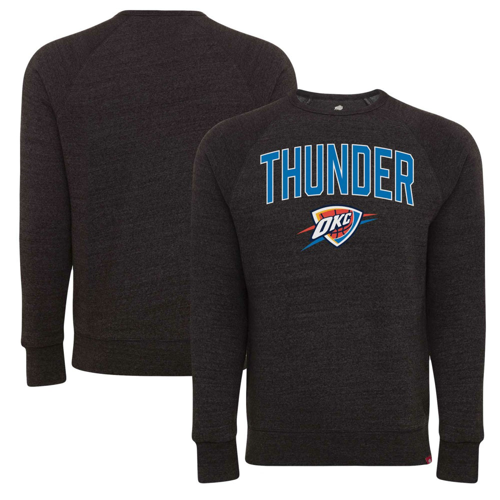 Oklahoma City Thunder Sportiqe Unisex Harmon Super Soft Tri-Blend Raglan Pullover Sweatshirt Black - NBA