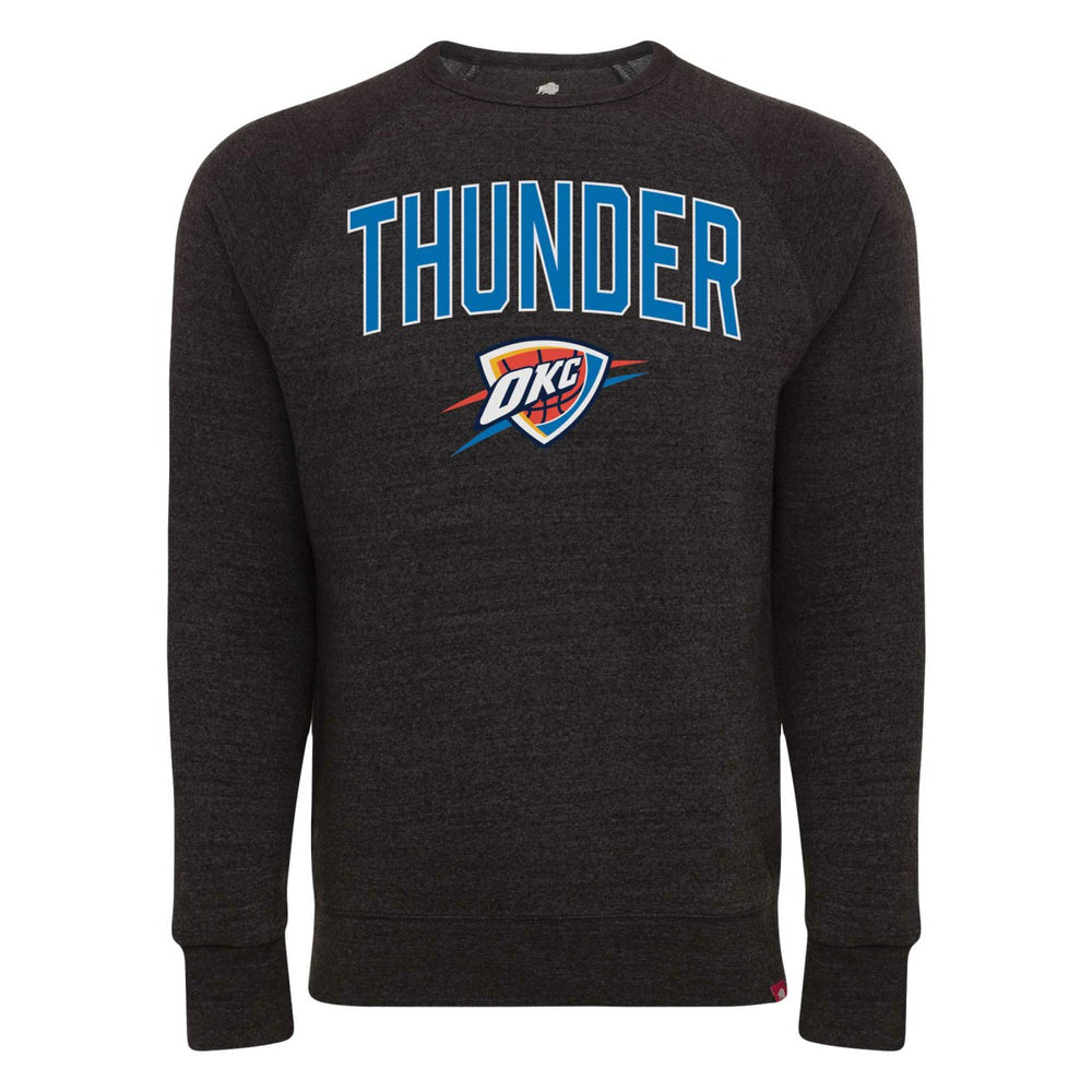 Oklahoma City Thunder Sportiqe Unisex Harmon Super Soft Tri-Blend Raglan Pullover Sweatshirt Black - NBA