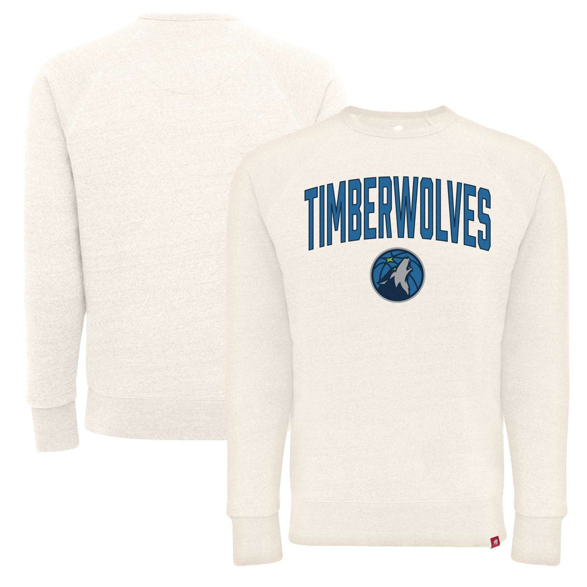Minnesota Timberwolves Sportiqe Unisex Harmon Super Soft Tri-Blend Raglan Pullover Sweatshirt Cream - NBA
