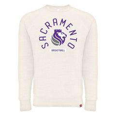 Sacramento Kings Sportiqe Unisex Harmon Super Soft Tri-Blend Raglan Pullover Sweatshirt Cream - NBA