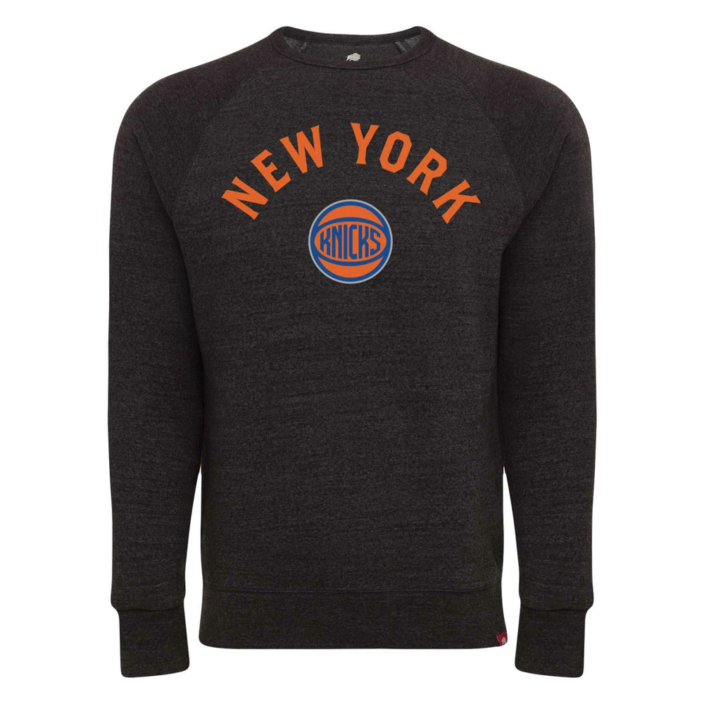 New York Knicks Sportiqe Unisex Harmon Super Soft Tri-Blend Raglan Pullover Sweatshirt Black - NBA