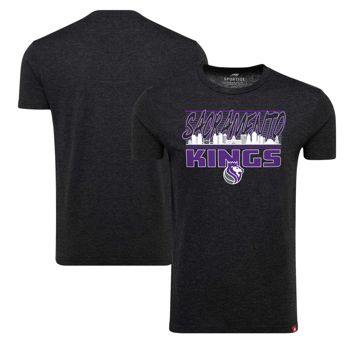 Sacramento Kings Sportiqe Unisex Comfy Super Soft Tri-Blend T-Shirt Heather Black - NBA