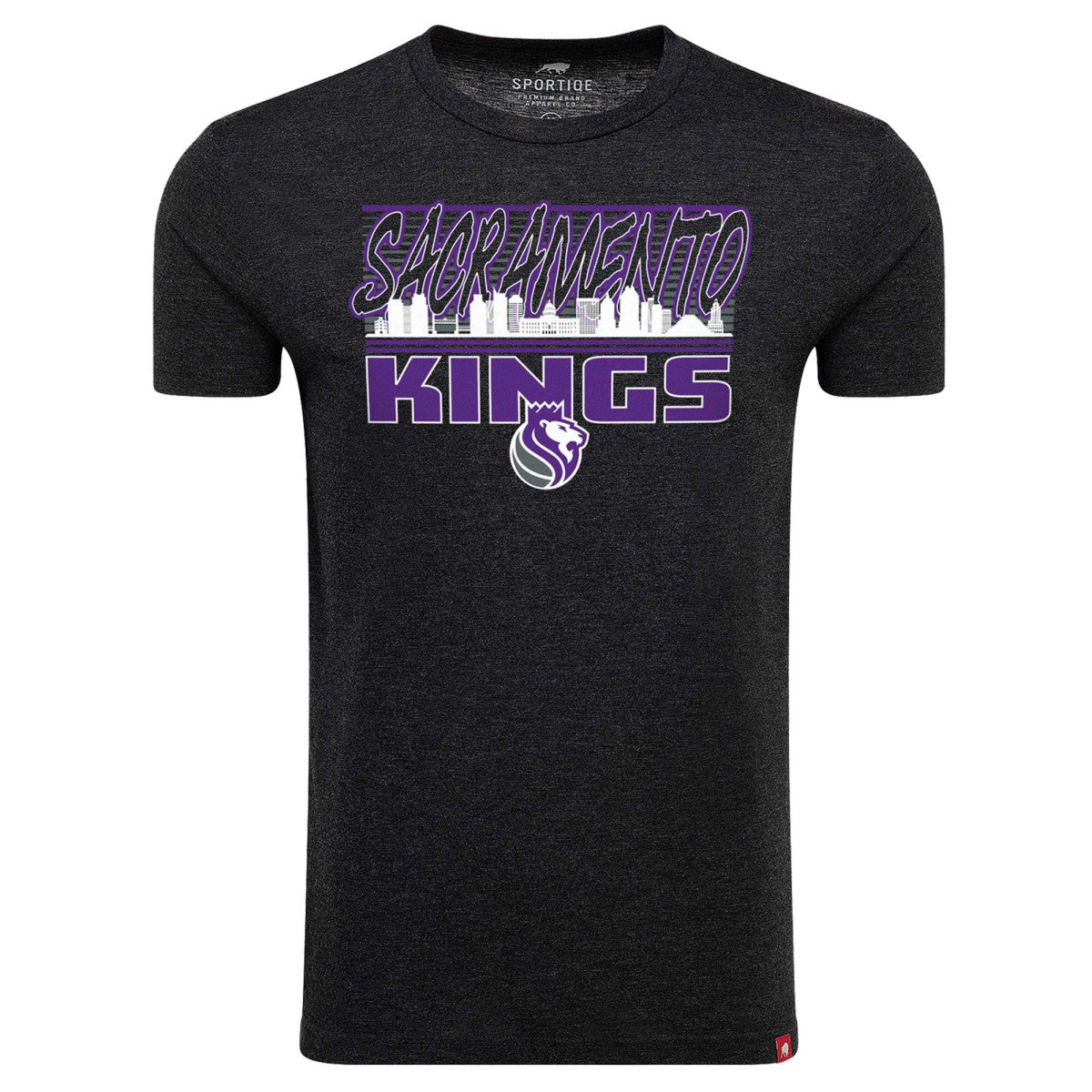 Sacramento Kings Sportiqe Unisex Comfy Super Soft Tri-Blend T-Shirt Heather Black - NBA
