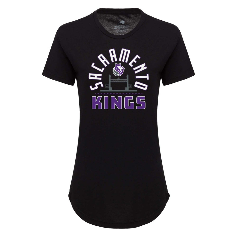 Sacramento Kings Sportiqe Women's Phoebe Super Soft Tri-Blend T-Shirt Black - NBA