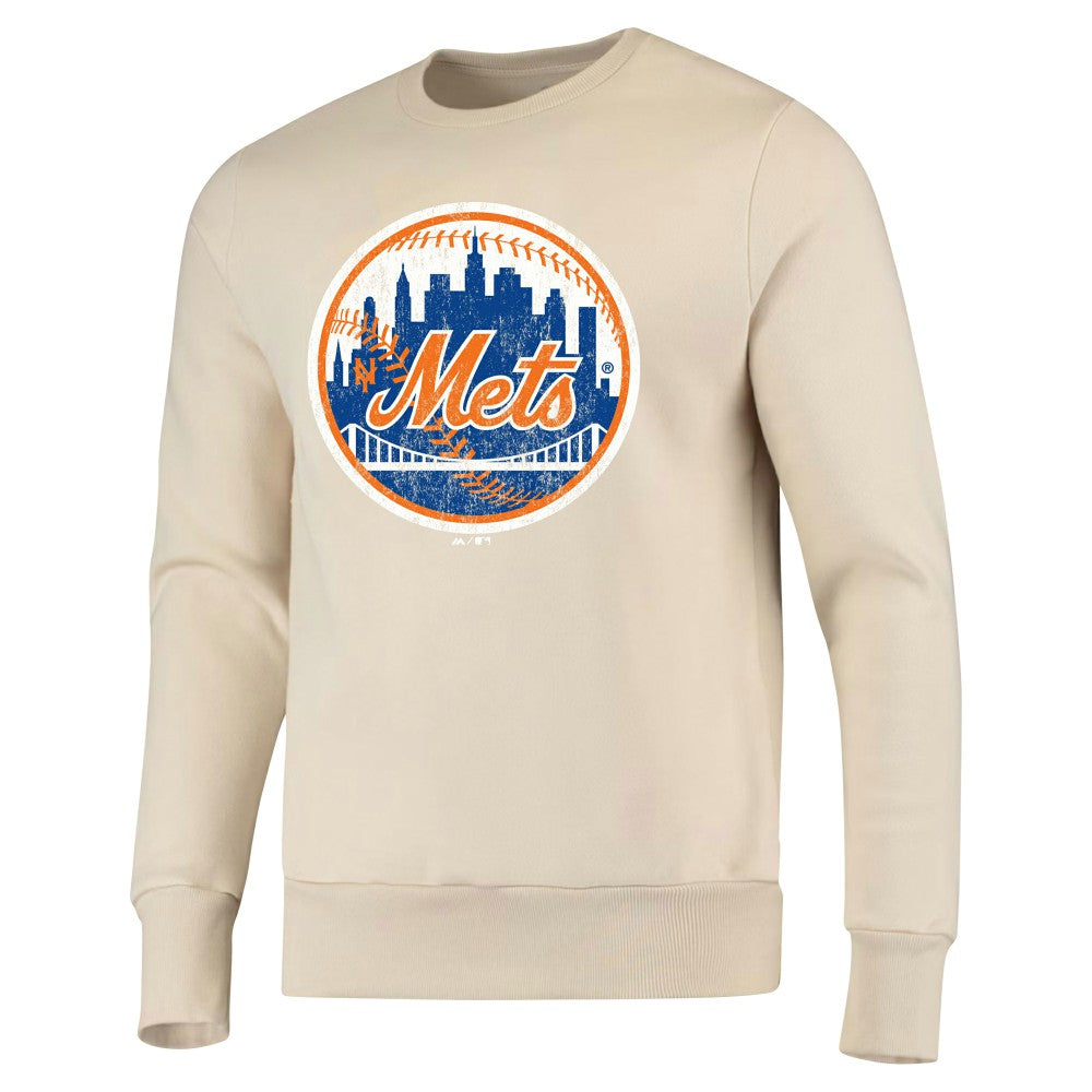 New York Mets Majestic Threads Fleece Pullover Sweatshirt - MLB