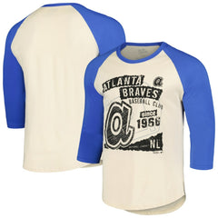 Atlanta Braves Majestic Threads Raglan 3/4-Sleeve T-Shirt - MLB