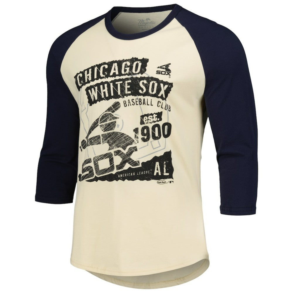Chicago White Sox Majestic Threads Raglan 3/4-Sleeve T-Shirt - MLB