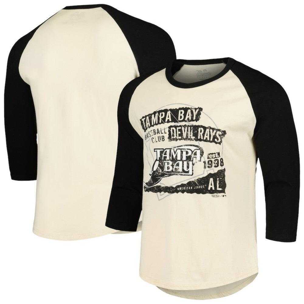 Tampa Bay Rays Majestic Threads Raglan 3/4-Sleeve T-Shirt - MLB