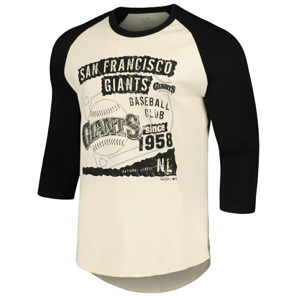 San Francisco Giants Majestic Threads Raglan 3/4-Sleeve T-Shirt - MLB