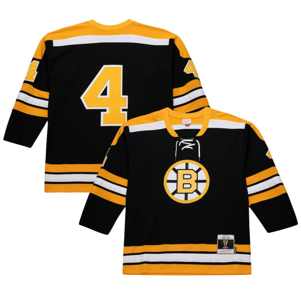 Bobby Orr Boston Bruins Mitchell & Ness Big & Tall 1971/72 Blue Line 2.0 Jersey - Black - NHL