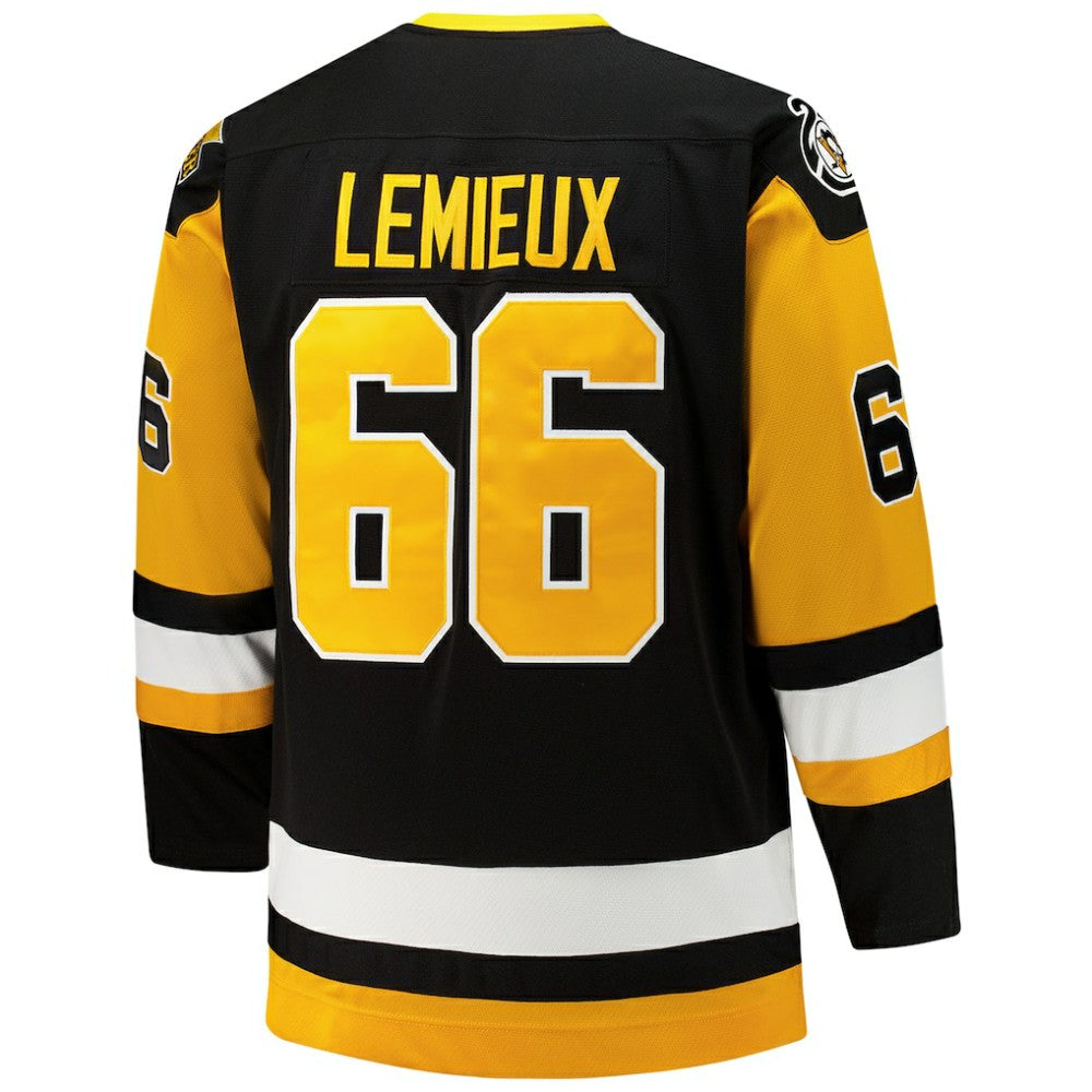 Mario Lemieux Pittsburgh Penguins Mitchell & Ness Big & Tall 1991/92 Blue Line 2.0 Jersey - Black - NHL