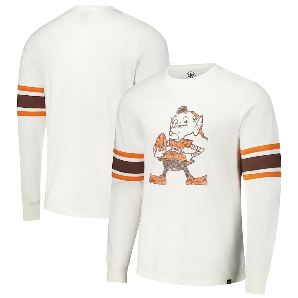 Cleveland Browns '47 Gridiron Throwback Premier Brex Long Sleeve T-Shirt White | 47 brand