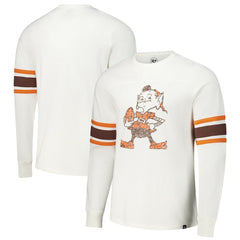 Cleveland Browns '47 Gridiron Throwback Premier Brex Long Sleeve T-Shirt White | 47 brand