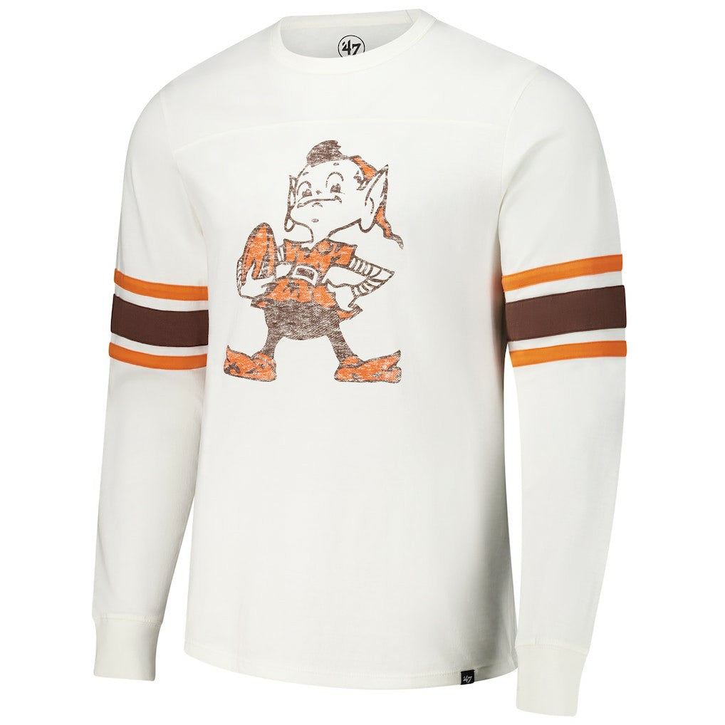 Cleveland Browns '47 Gridiron Throwback Premier Brex Long Sleeve T-Shirt White | 47 brand