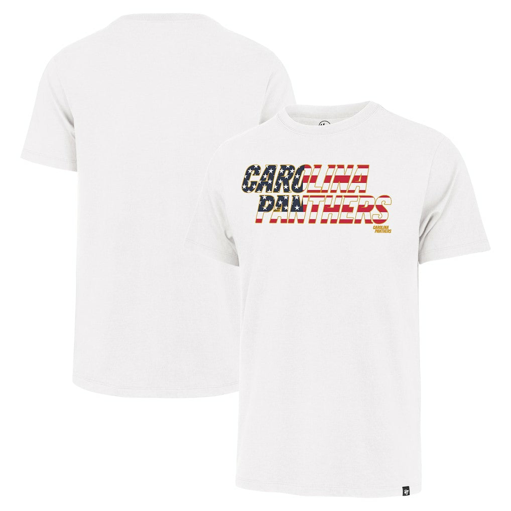 Carolina Panthers '47 Flag Script Franklin T-Shirt White | 47 brand