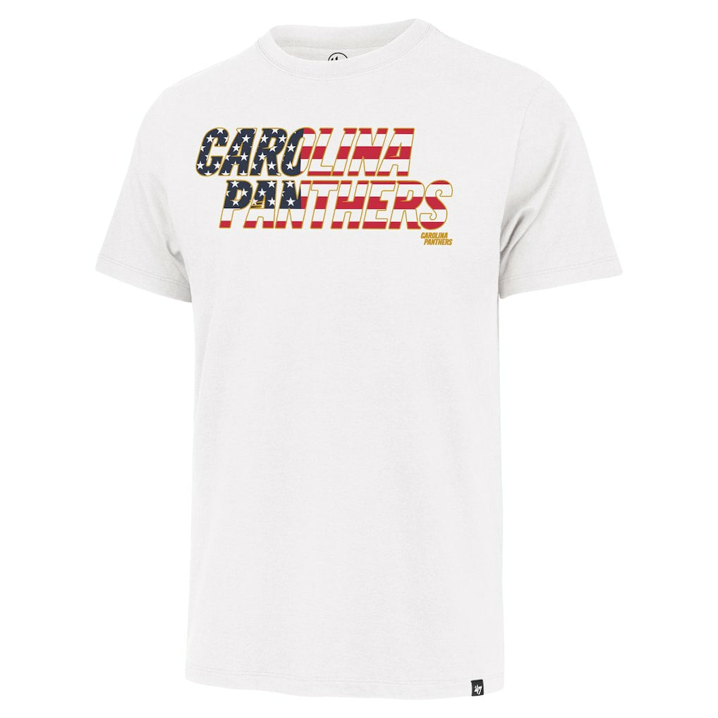 Carolina Panthers '47 Flag Script Franklin T-Shirt White | 47 brand