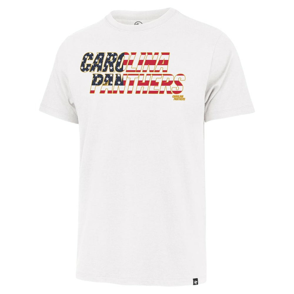 Carolina Panthers '47 Flag Script Franklin T-Shirt White | 47 brand