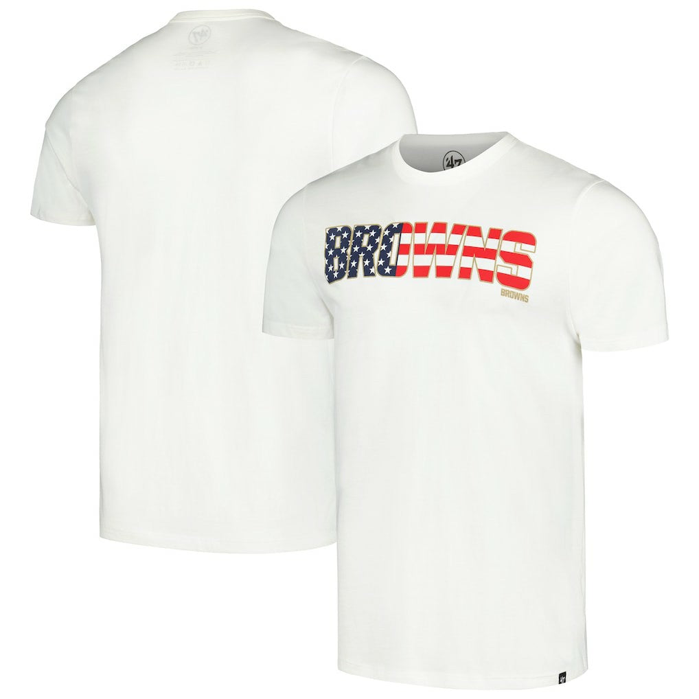 Cleveland Browns '47 Flag Script Franklin T-Shirt White | 47 brand